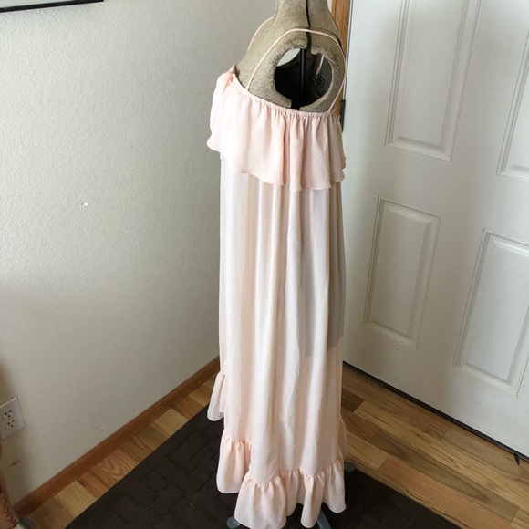 Vintage 1970s Bonnie Strauss Peach Dress - Picture 5 of 8